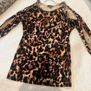 Leopard Sweater with Gold Chain